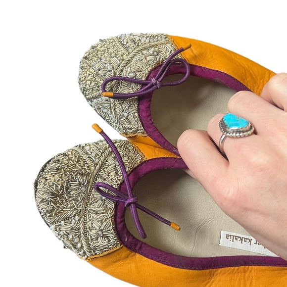 Meher Kakalia Leather Handmade Ballet Flats Shoes - Picture 3 of 4